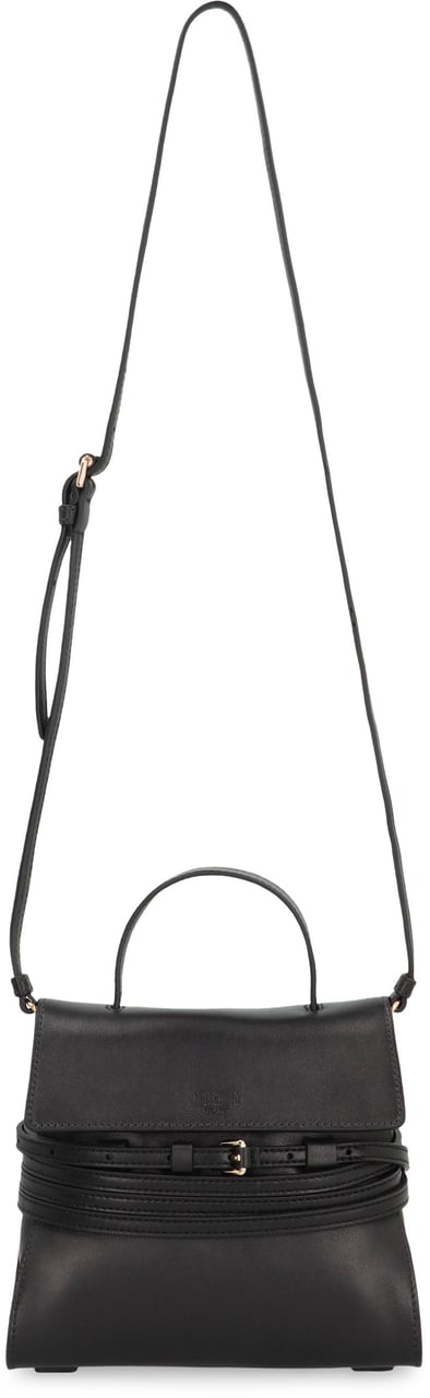 Moschino Moschino Tie Me Small leather handbag Zwart