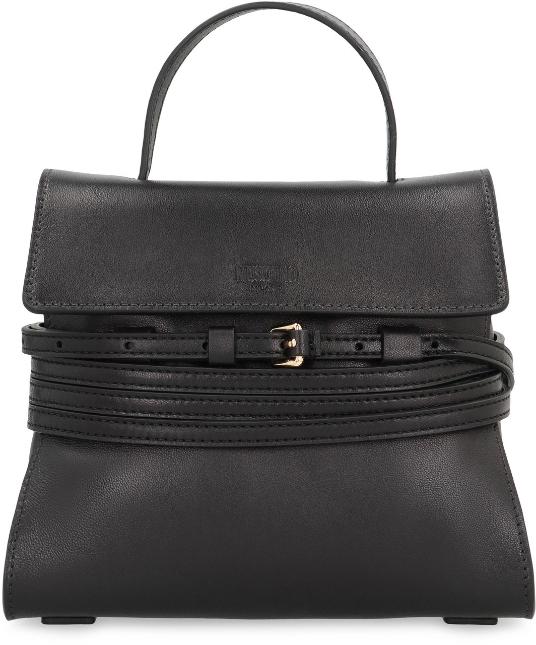 Moschino Moschino Tie Me Small leather handbag Zwart