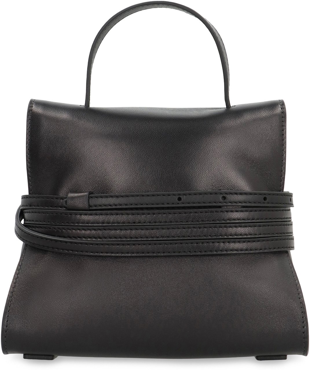 Moschino Moschino Tie Me Small leather handbag Zwart