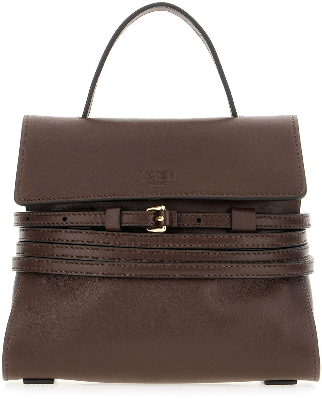 Moschino Moschino Chocolate nappa leather small Tie Me handbag Bruin