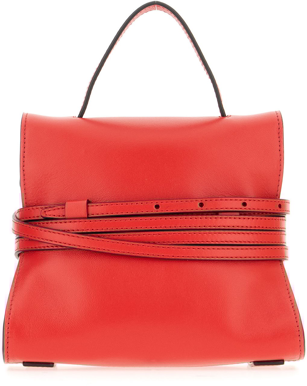 Moschino Moschino Red nappa leather small Tie Me handbag Rood