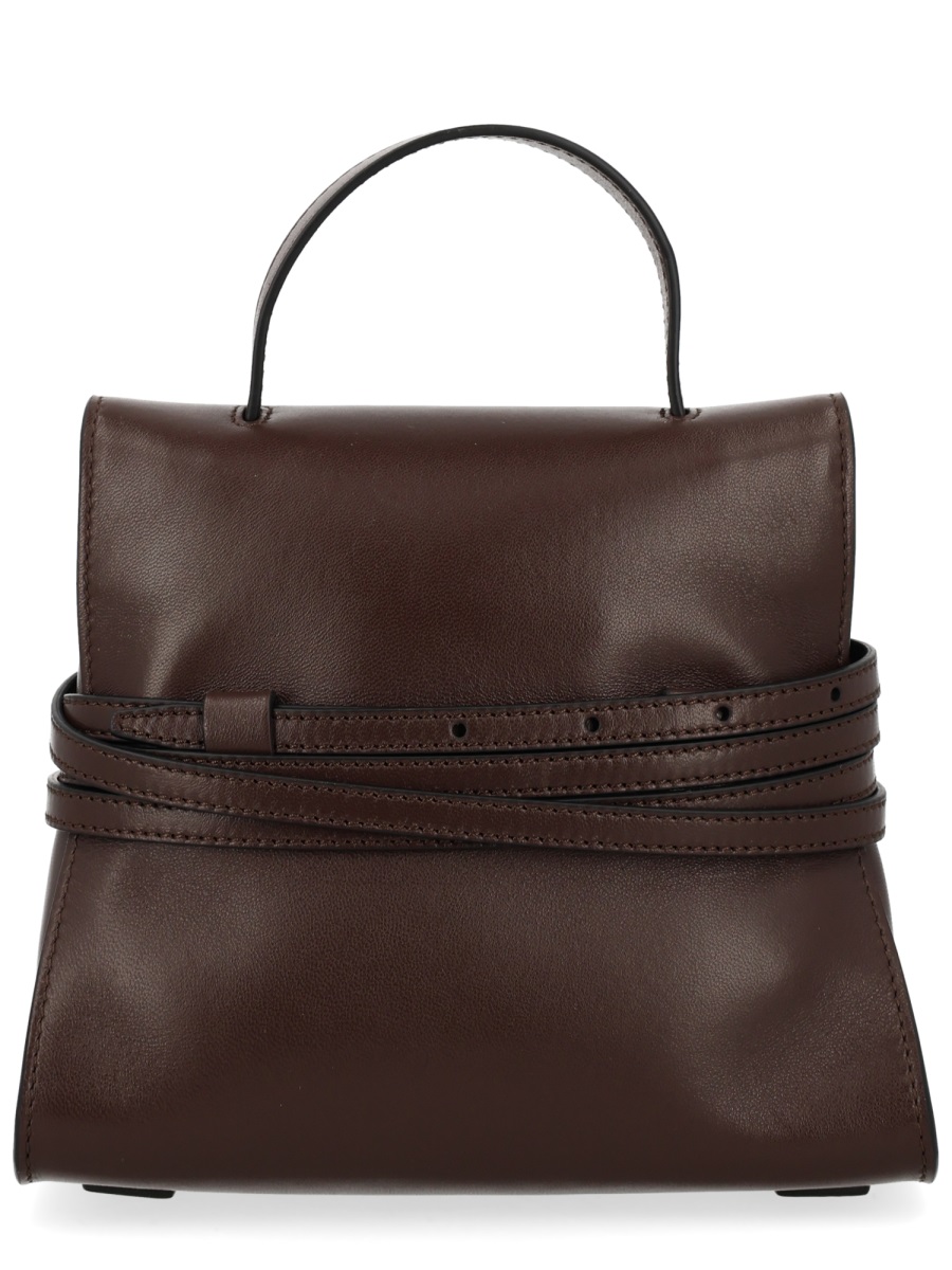 Moschino Tie Me Small Calfskin Handbag Zwart