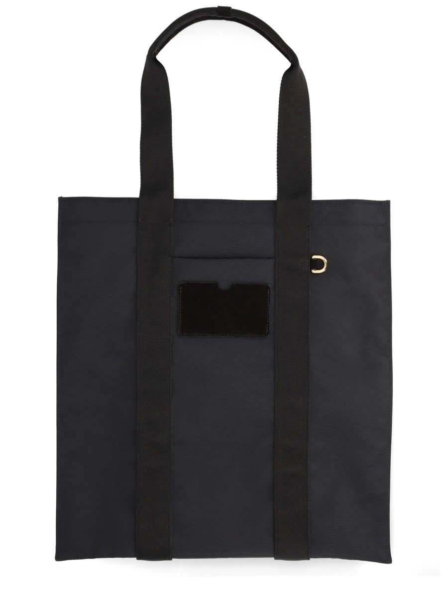 Moschino Black Carry Me Leather Rectangular Tote Bag Zwart