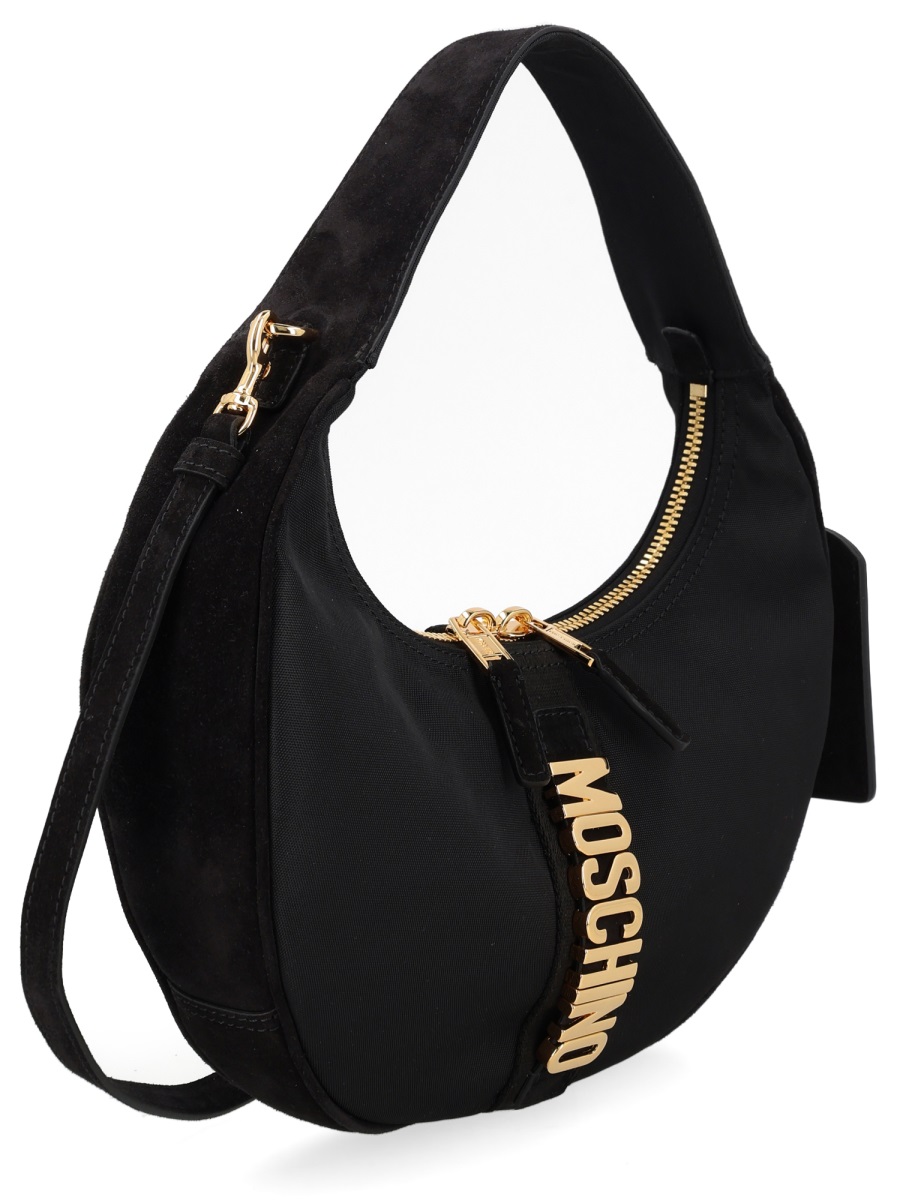 Moschino Carry Me Crescent Shaped Shoulder Bag Zwart