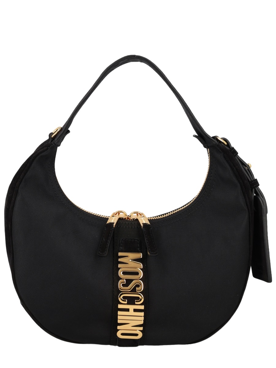 Moschino Carry Me Crescent Shaped Shoulder Bag Zwart