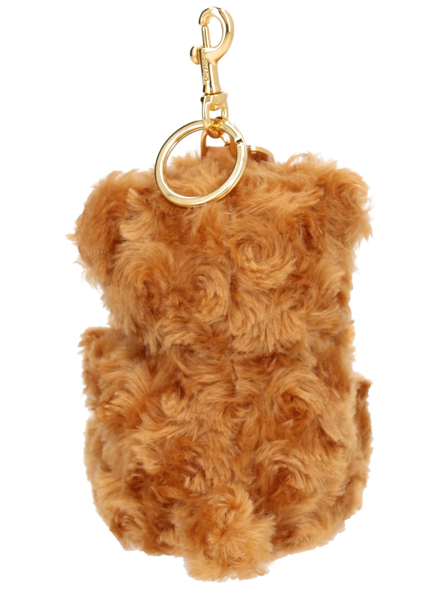 Moschino Teddy Bear Curly Textured Keyring Bruin