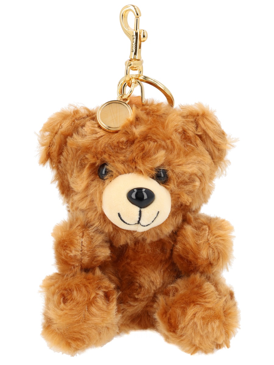 Moschino Teddy Bear Curly Textured Keyring Bruin