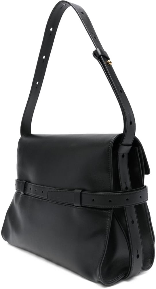 Moschino Rectangular Shoulder Bag With Structured Flap Zwart