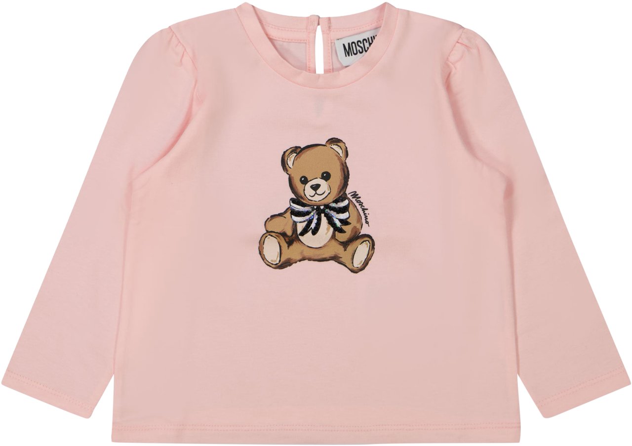 Moschino Moschino Baby Meisjes T-Shirt In Licht Roze Roze