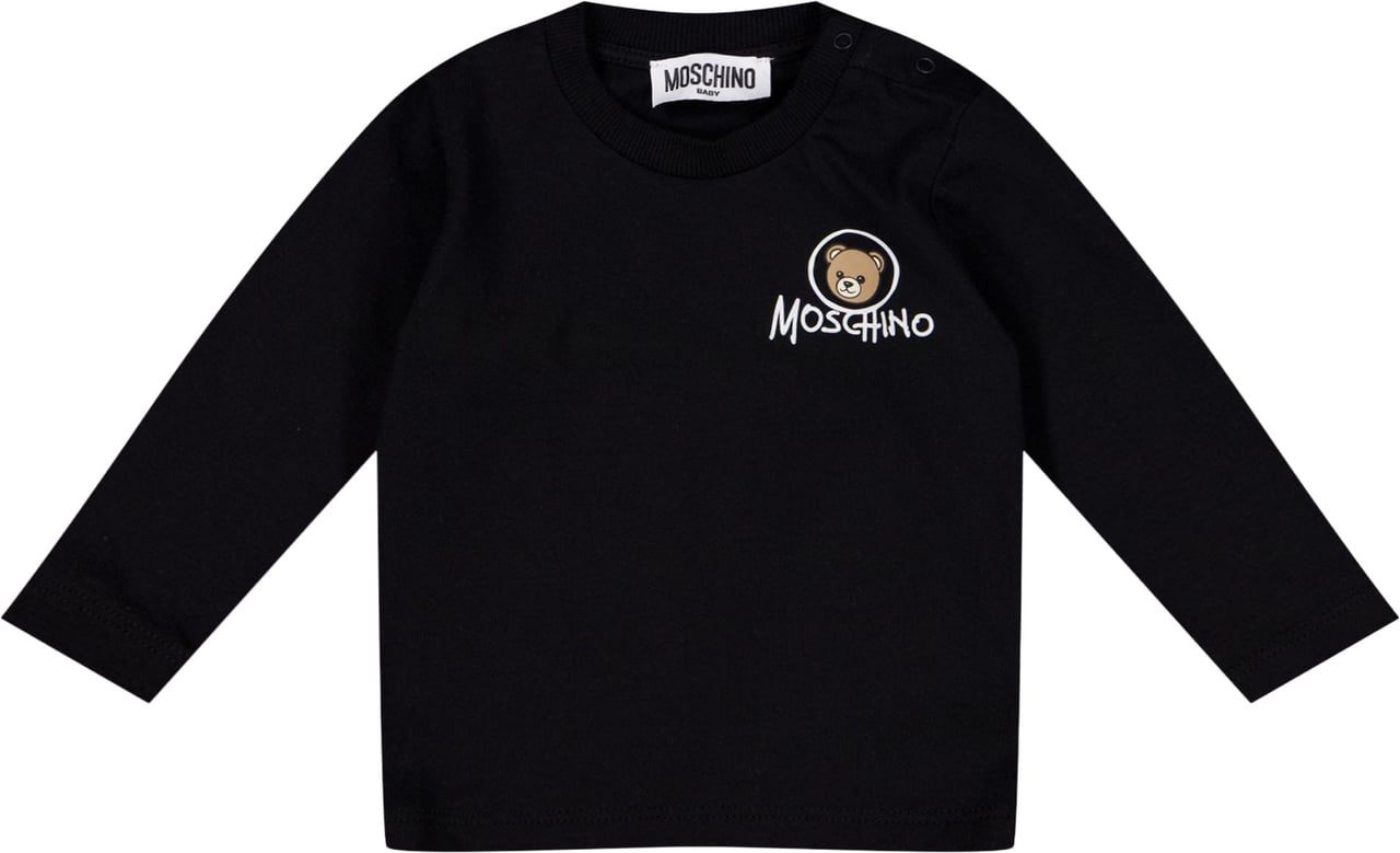 Moschino Baby Unisex T-Shirt In Zwart Zwart