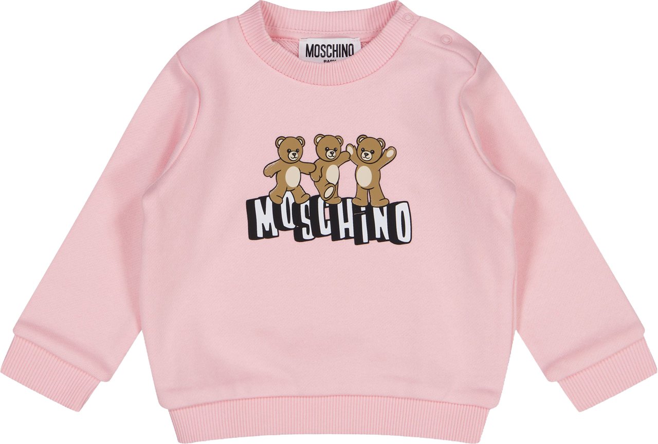 Moschino Baby Unisex Trui In Licht Roze Roze