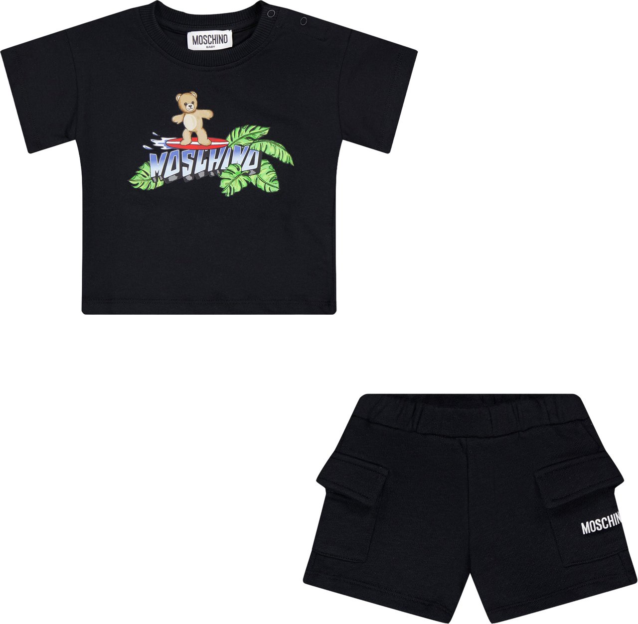 Moschino Baby Jongens Setje In Zwart Zwart