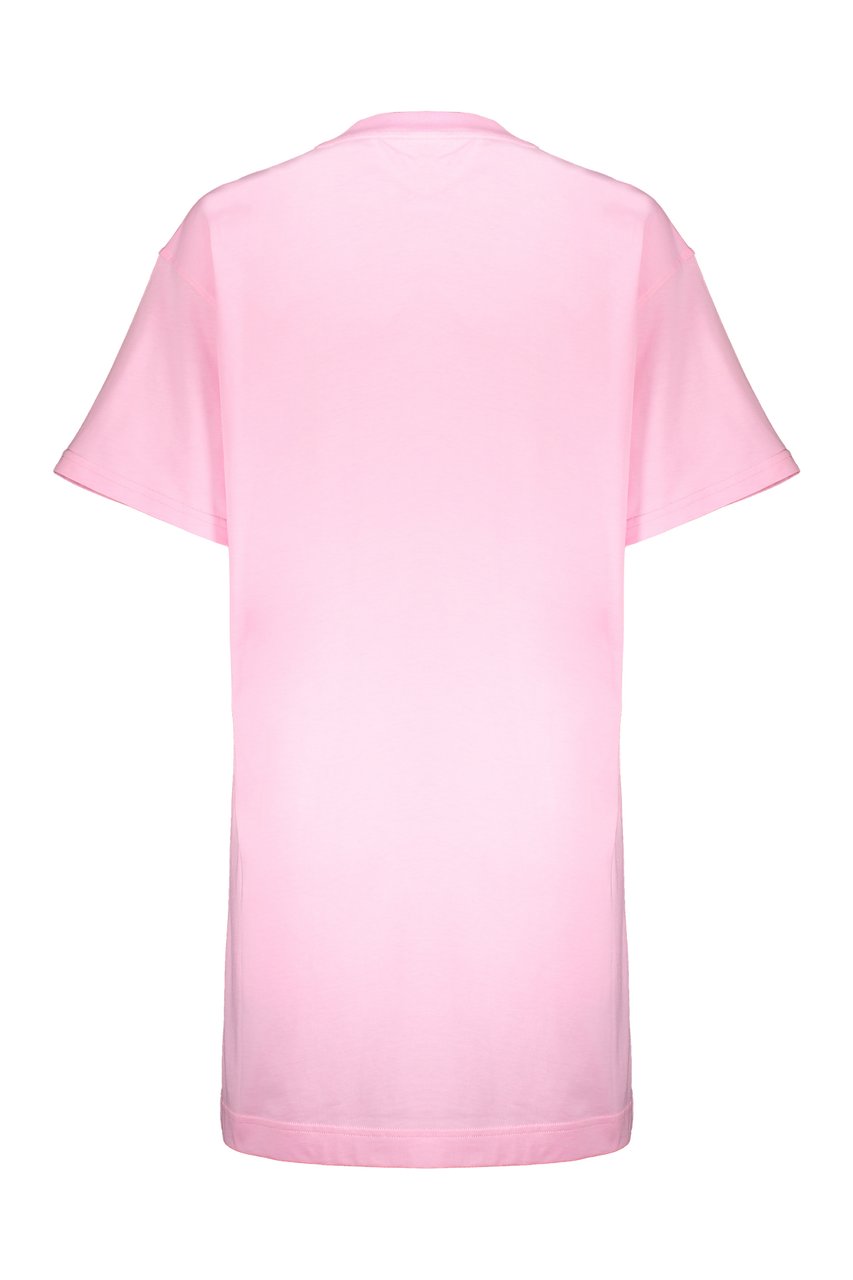 Moschino Mini dress with logo Roze