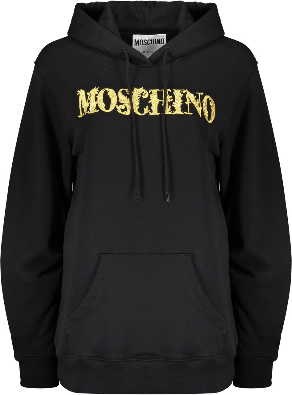 Moschino Cotton hoodie Zwart