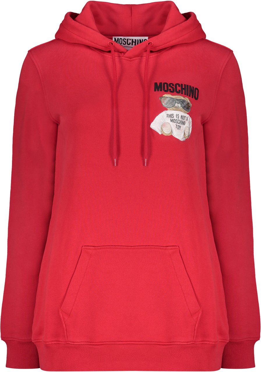 Moschino Cotton hoodie Rood