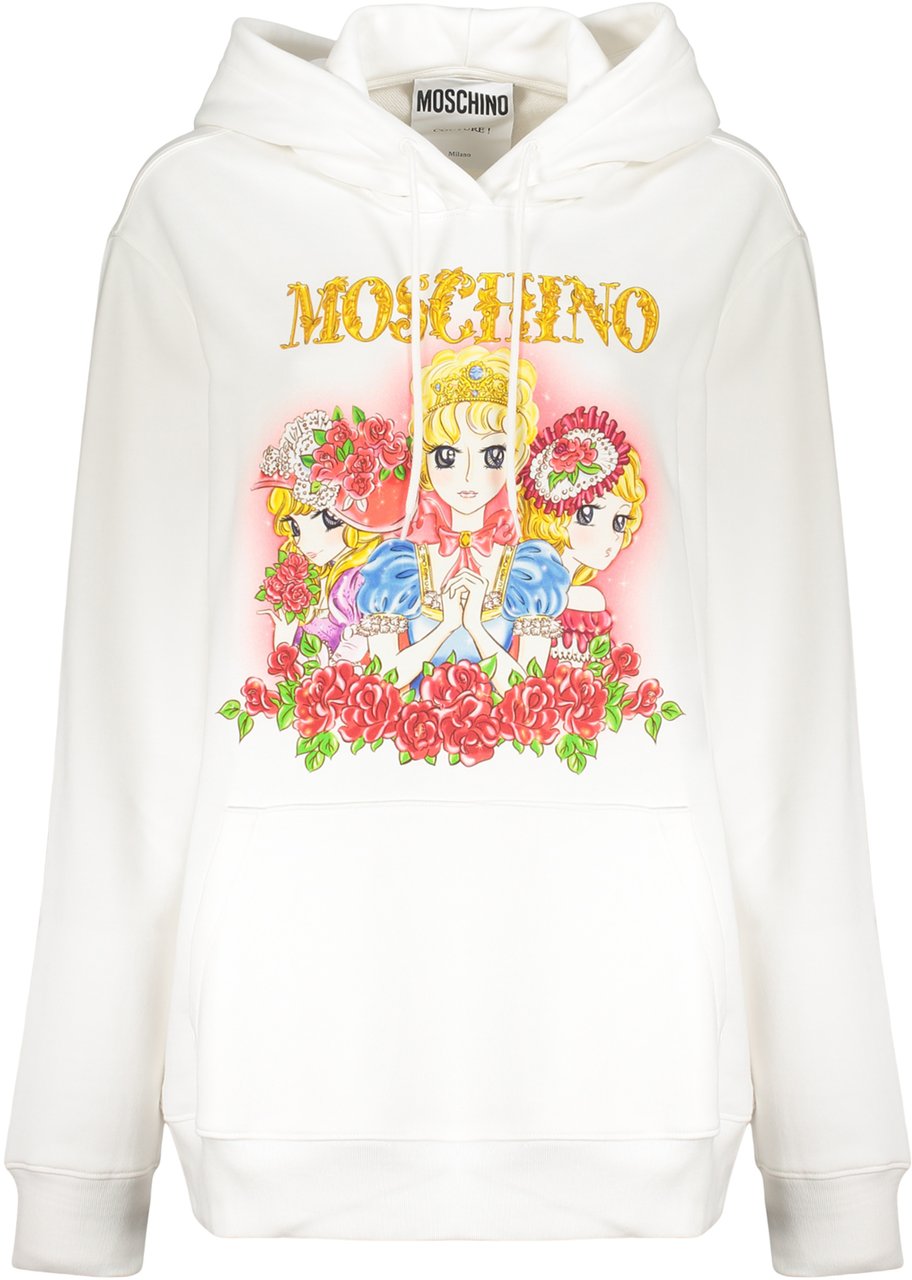 Moschino Printed hoodie Wit