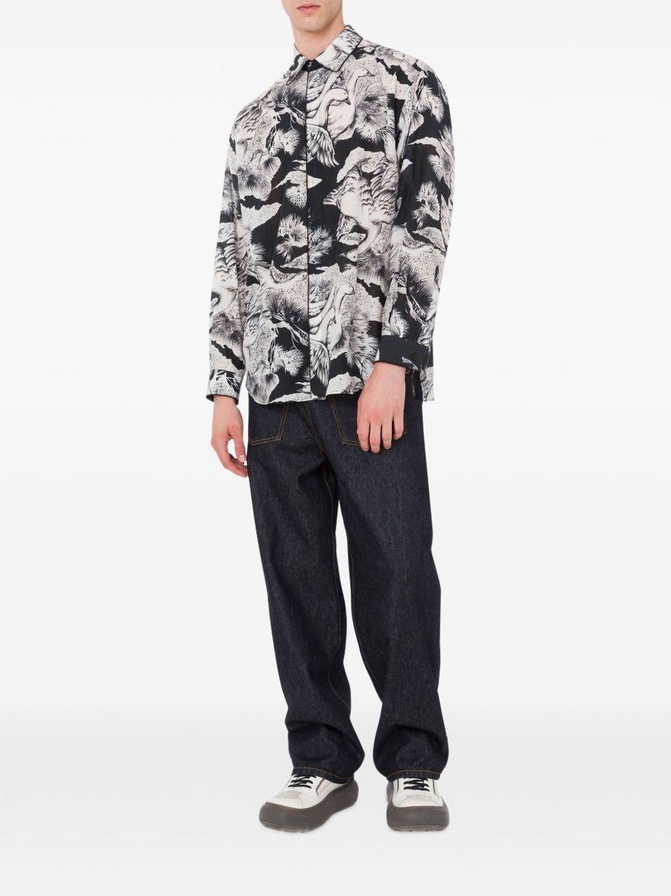 Moschino Monochrome Printed Silk Wit