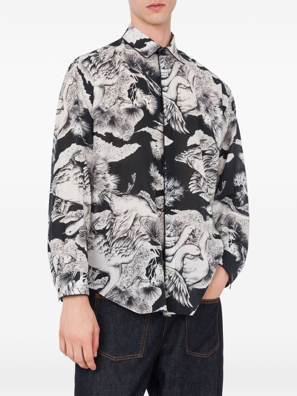 Moschino Monochrome Printed Silk Wit