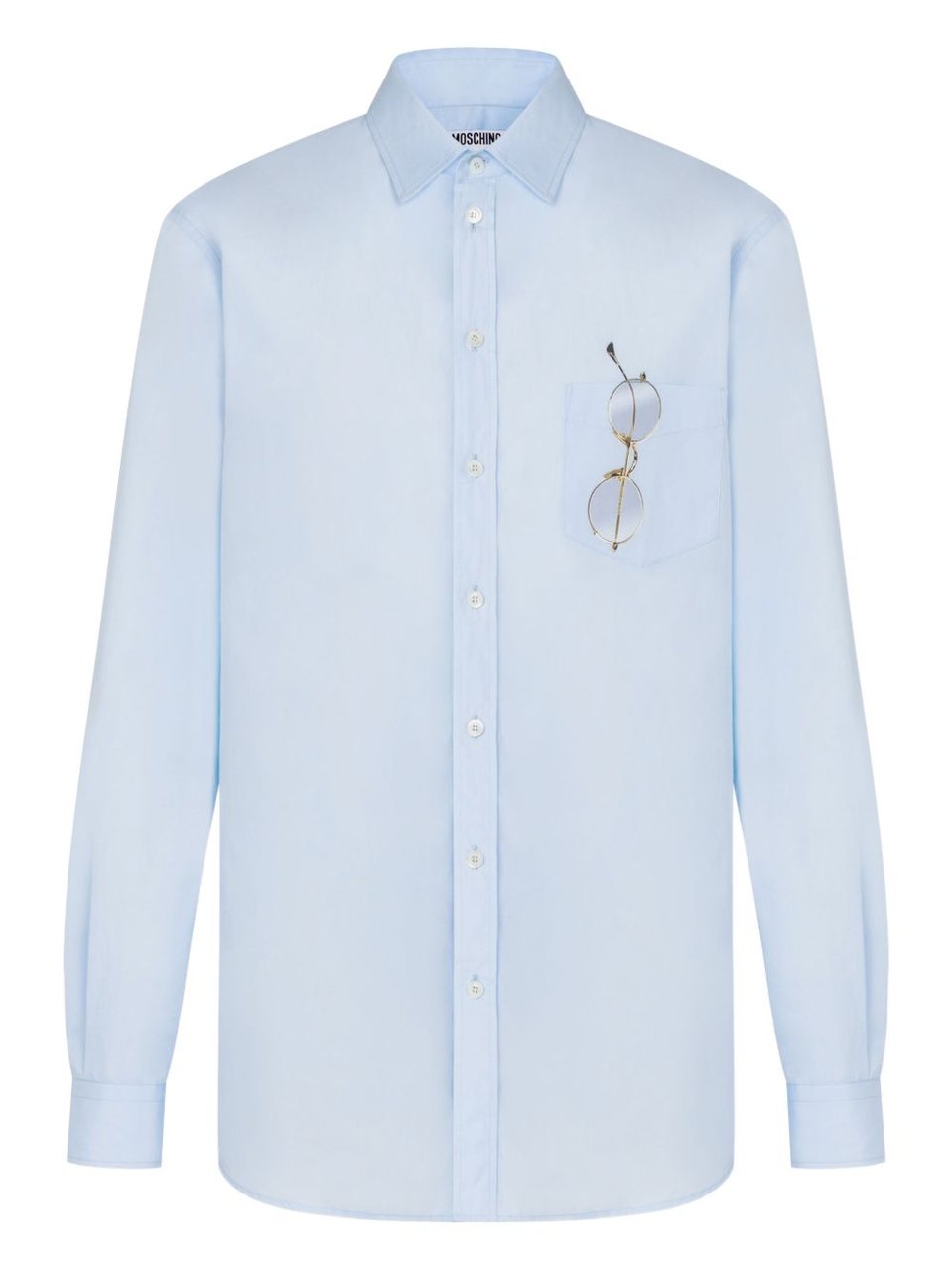 Moschino Light Blue Silk-Nylon Casual Shirt Wit