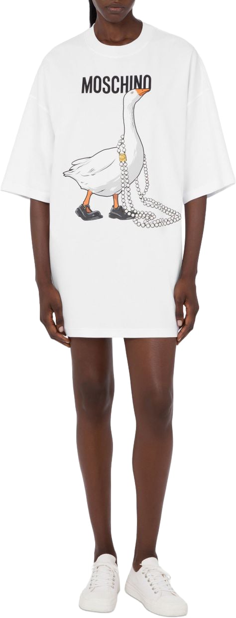 Moschino Oversized White Mini Dress Wit