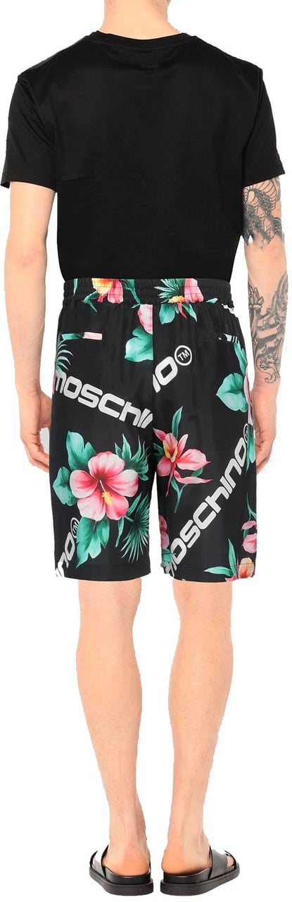 Moschino Moschino Floral Print Silk Shorts Zwart