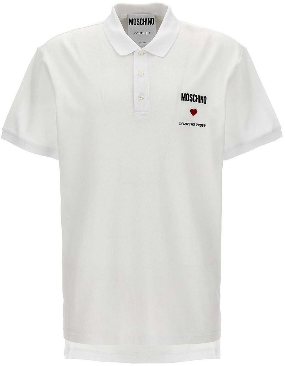 Moschino Moschino Couture In Love We Trust Cotton Polo Wit