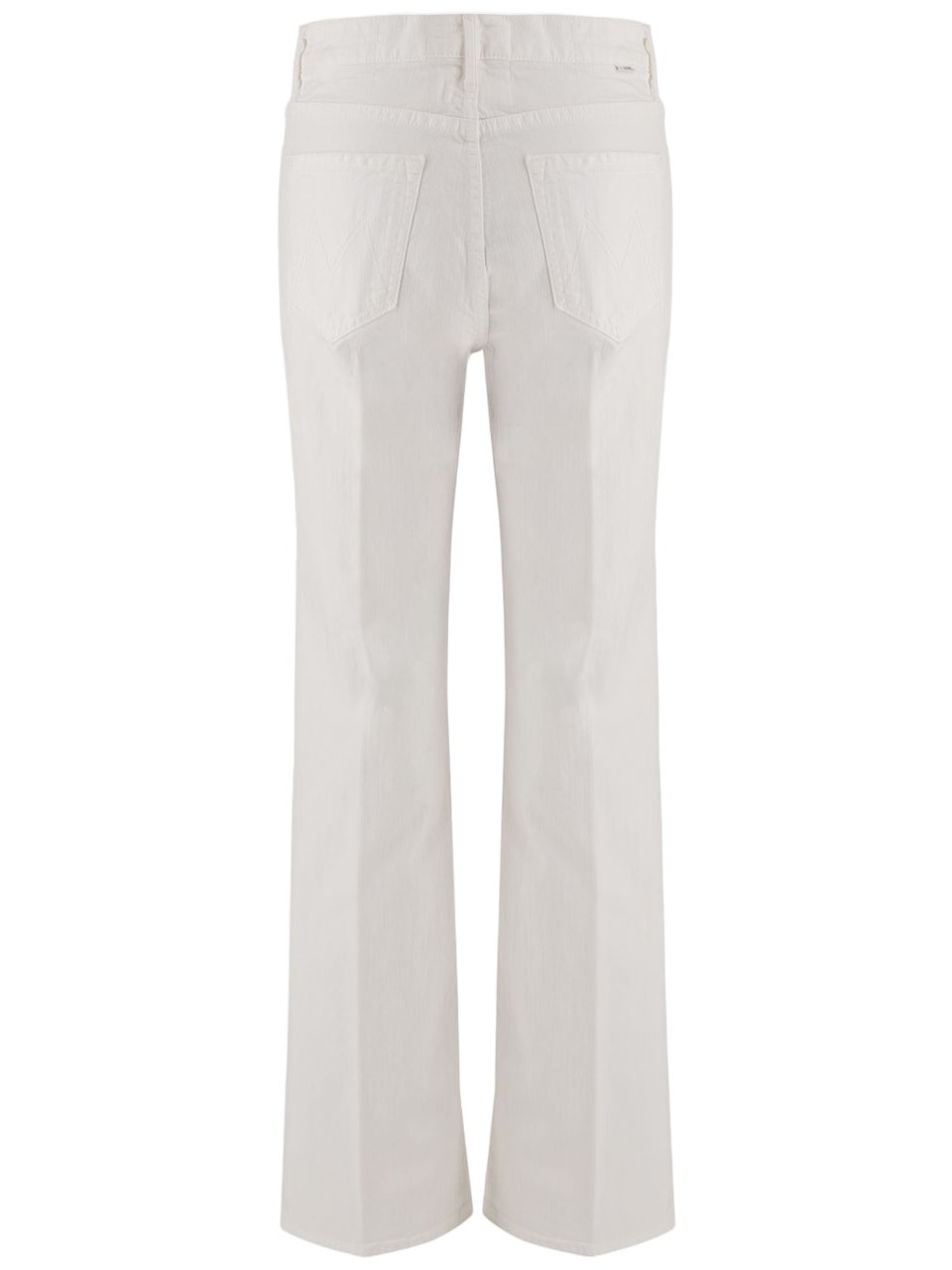 Mother Straight White Denim Jeans With Classic Five-Pocket Design Wit