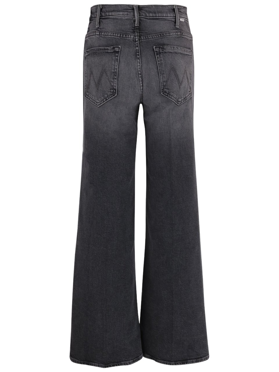 Mother Dark Gray Stretch Cotton Jeans With Classic Five-Pocket Design Zwart