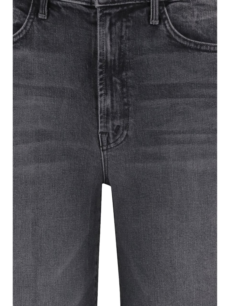 Mother Dark Gray Stretch Cotton Jeans With Classic Five-Pocket Design Zwart
