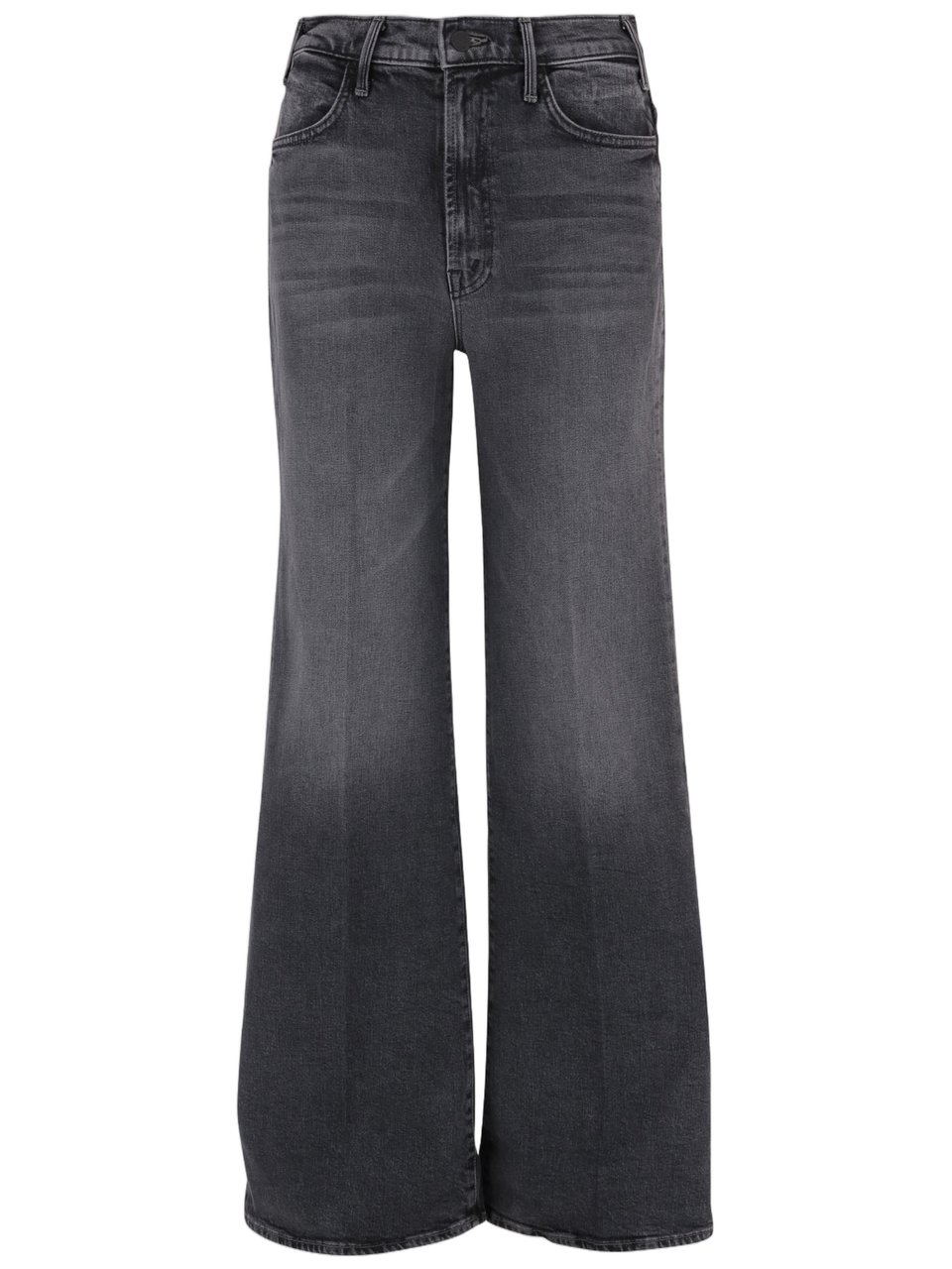 Mother Dark Gray Stretch Cotton Jeans With Classic Five-Pocket Design Zwart