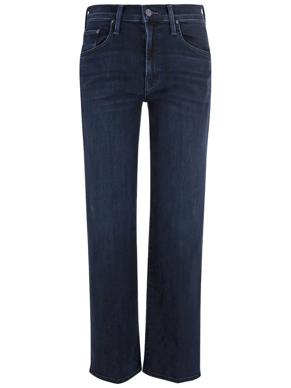 Mother Dark Denim Washed Stretch Cotton-Blend Jeans Zwart