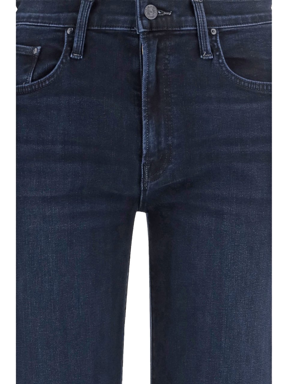 Mother Dark Denim Washed Stretch Cotton-Blend Jeans Zwart