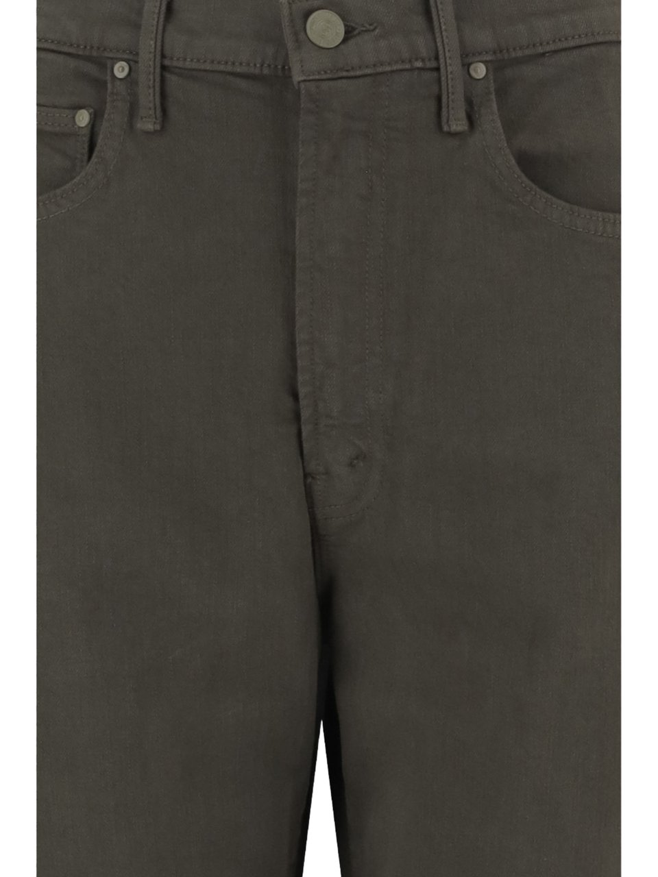 Mother Relaxed Wide-Leg Stretch Cotton Pants With Classic Five-Pocket Design Zwart