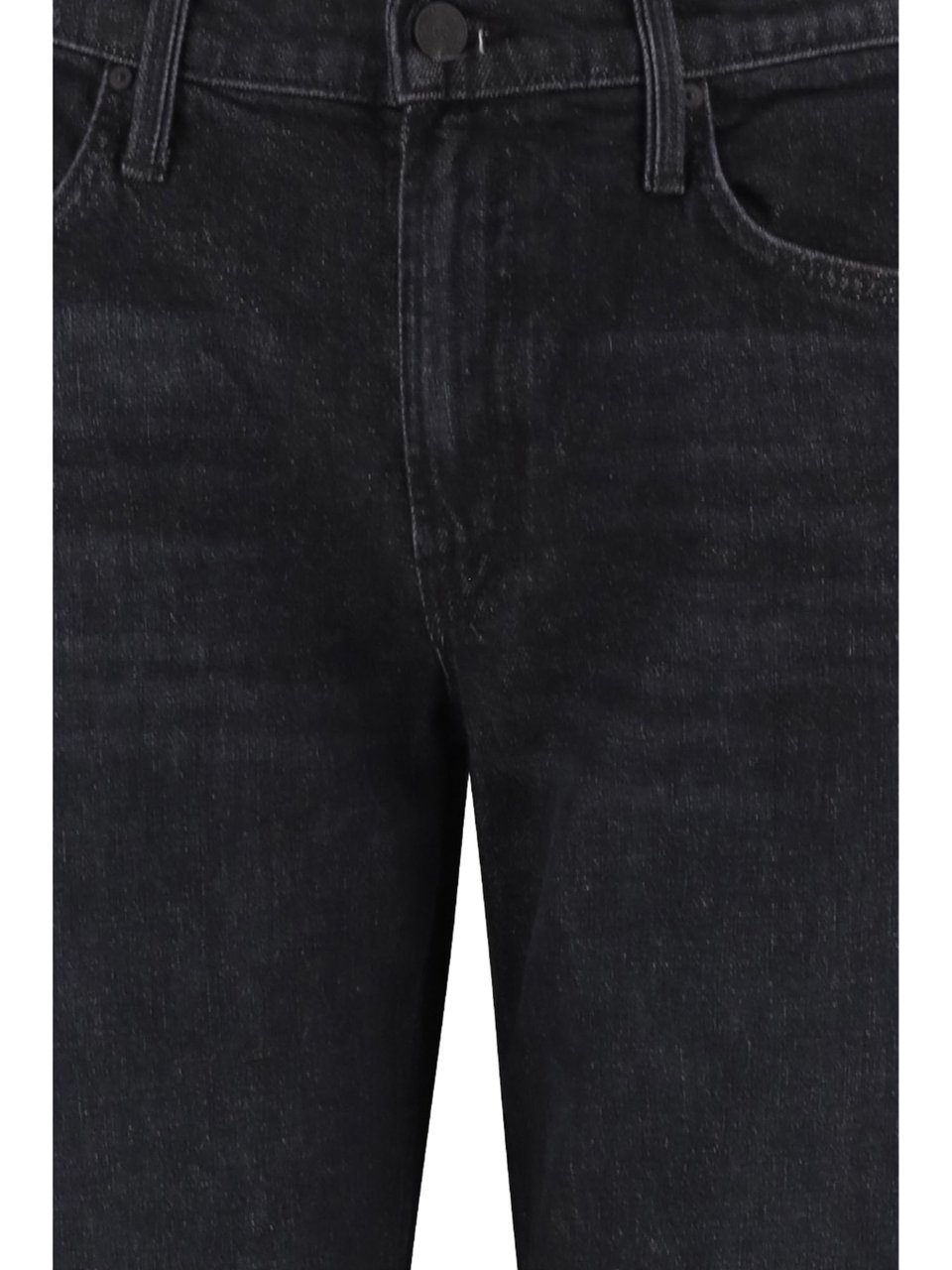 Mother Washed Black Stretch Cotton Jeans With Classic Five-Pocket Design Zwart