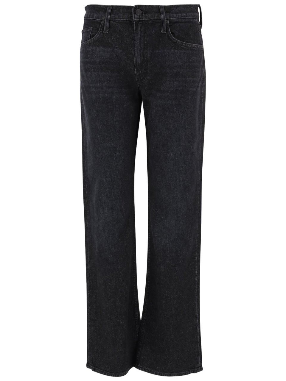 Mother Washed Black Stretch Cotton Jeans With Classic Five-Pocket Design Zwart