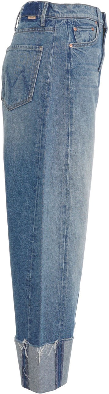 Mother Loose fit jeans 'The half-pipe ankle cuff fray' Blauw