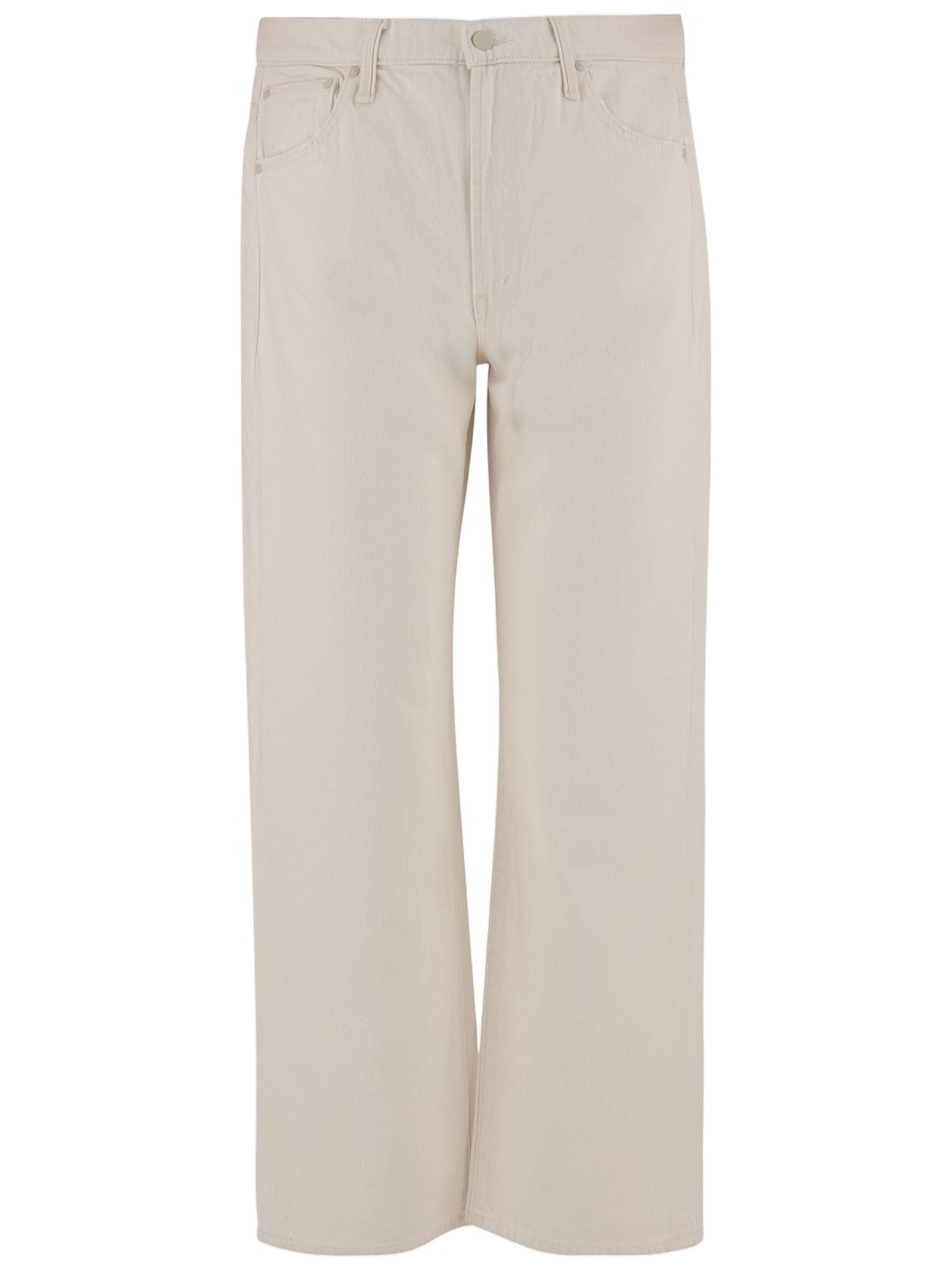 Mother Straight-Leg Cotton Denim Jeans With Classic Five-Pocket Design Grijs