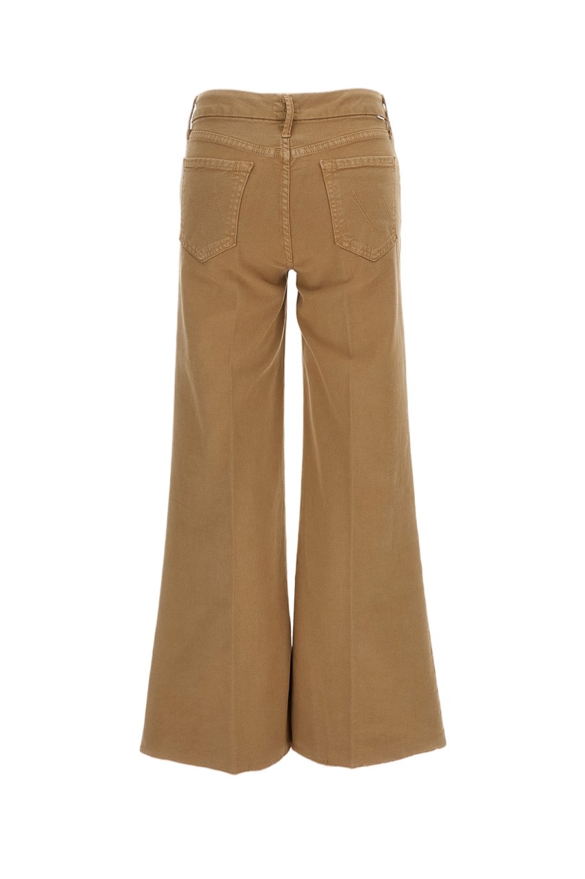 Mother High-Rise Wide-Leg Jeans with Frayed Raw-Cut Hem Bruin