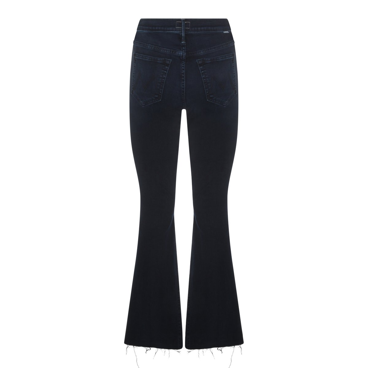 Mother Navy Cotton The Weekender Fray Jeans with High Waist Blauw