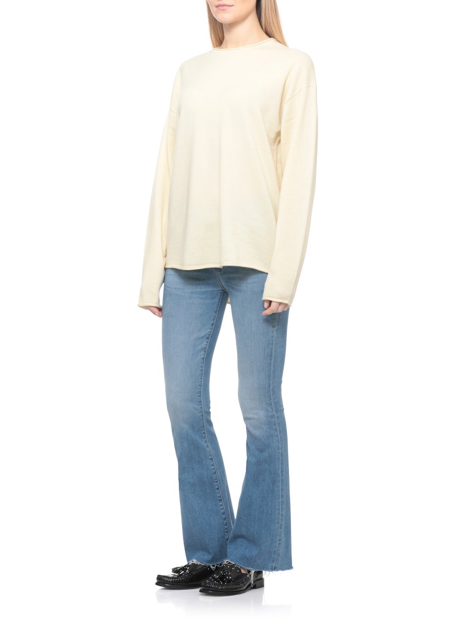 Mother Blue The Weekender Fray Jeans Blauw