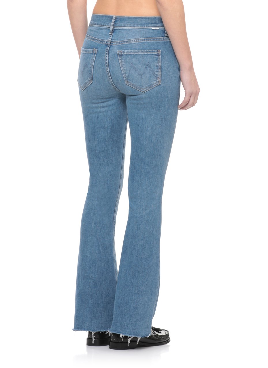 Mother Blue The Weekender Fray Jeans Blauw