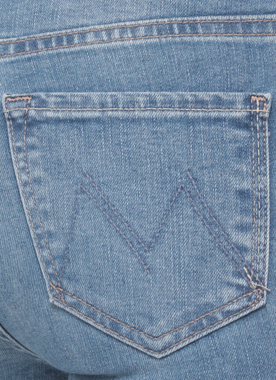 Mother Blue The Weekender Fray Jeans Blauw