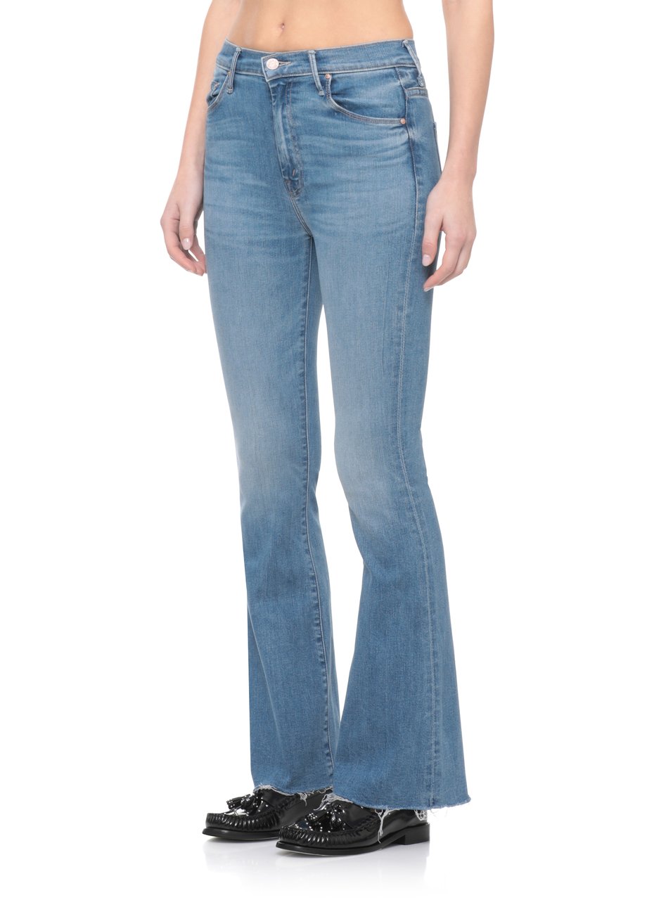 Mother Blue The Weekender Fray Jeans Blauw