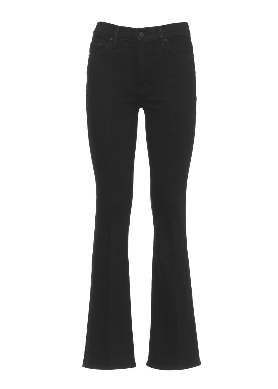 Mother Black The Weekender Cotton Jeans Zwart