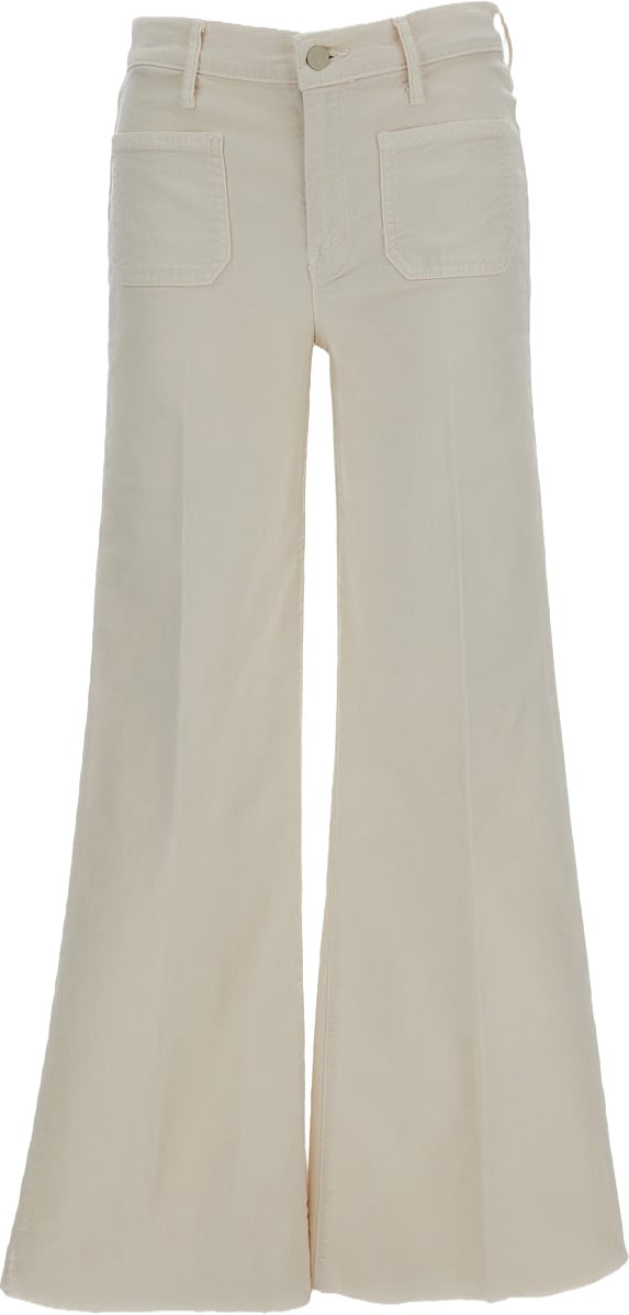 Mother High-Rise Flared Jeans with Raw-Cut Hem Neutraal