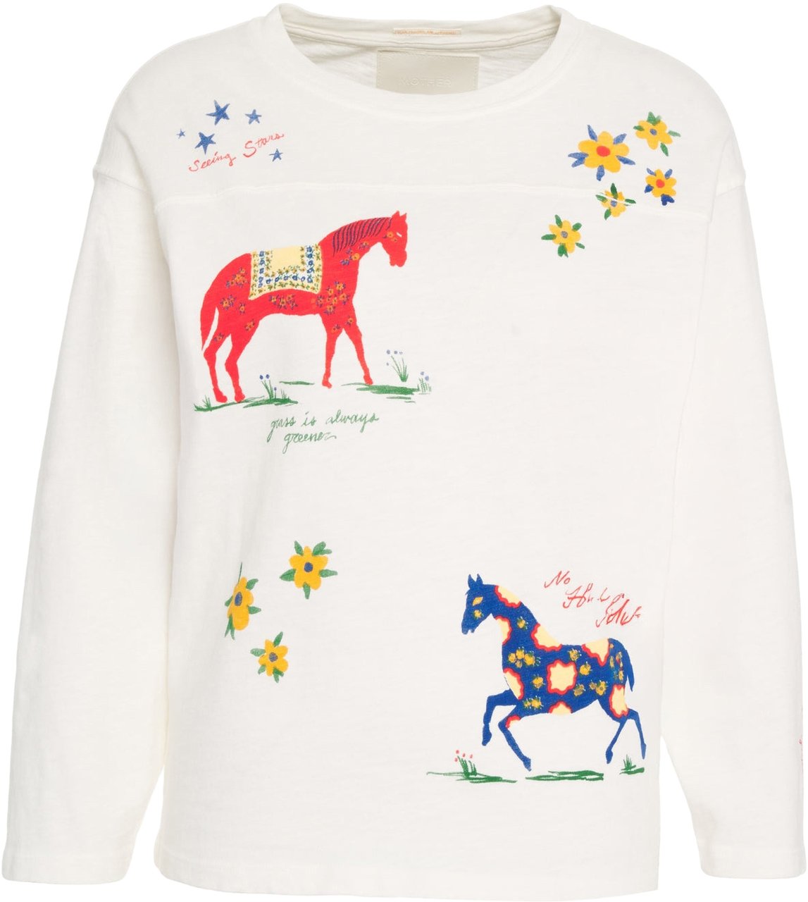 Mother Longleeve with print Wit