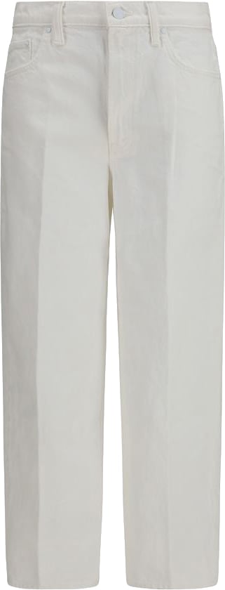 Mother Denim White Cotton Bootcut Jeans Wit