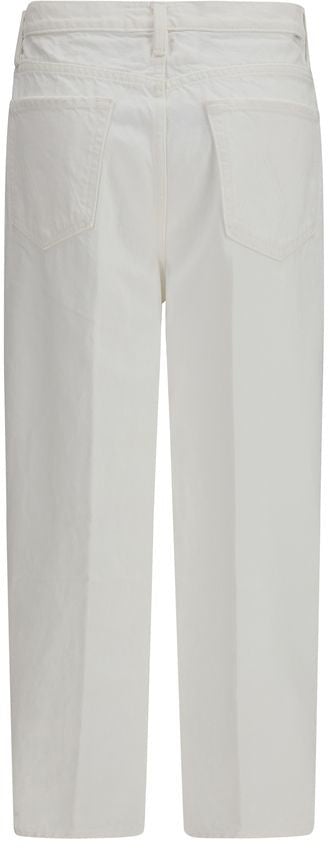 Mother Denim White Cotton Bootcut Jeans Wit