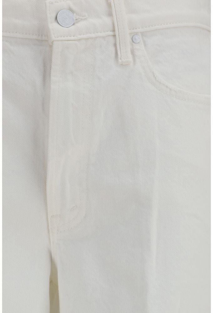 Mother Denim White Cotton Bootcut Jeans Wit