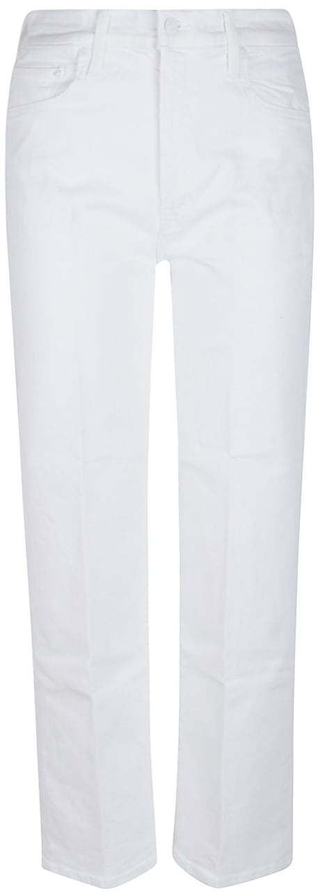 Mother Denim The Rambler Zip Ankle Jeans White Wit